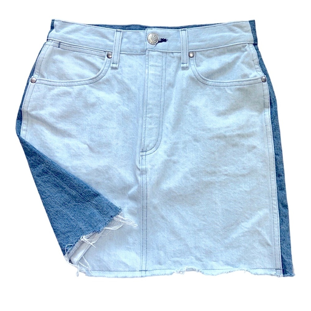 Rag & Bone Double Blues Denim Skirt High Rise Mini Coastal Blue Women’s 26